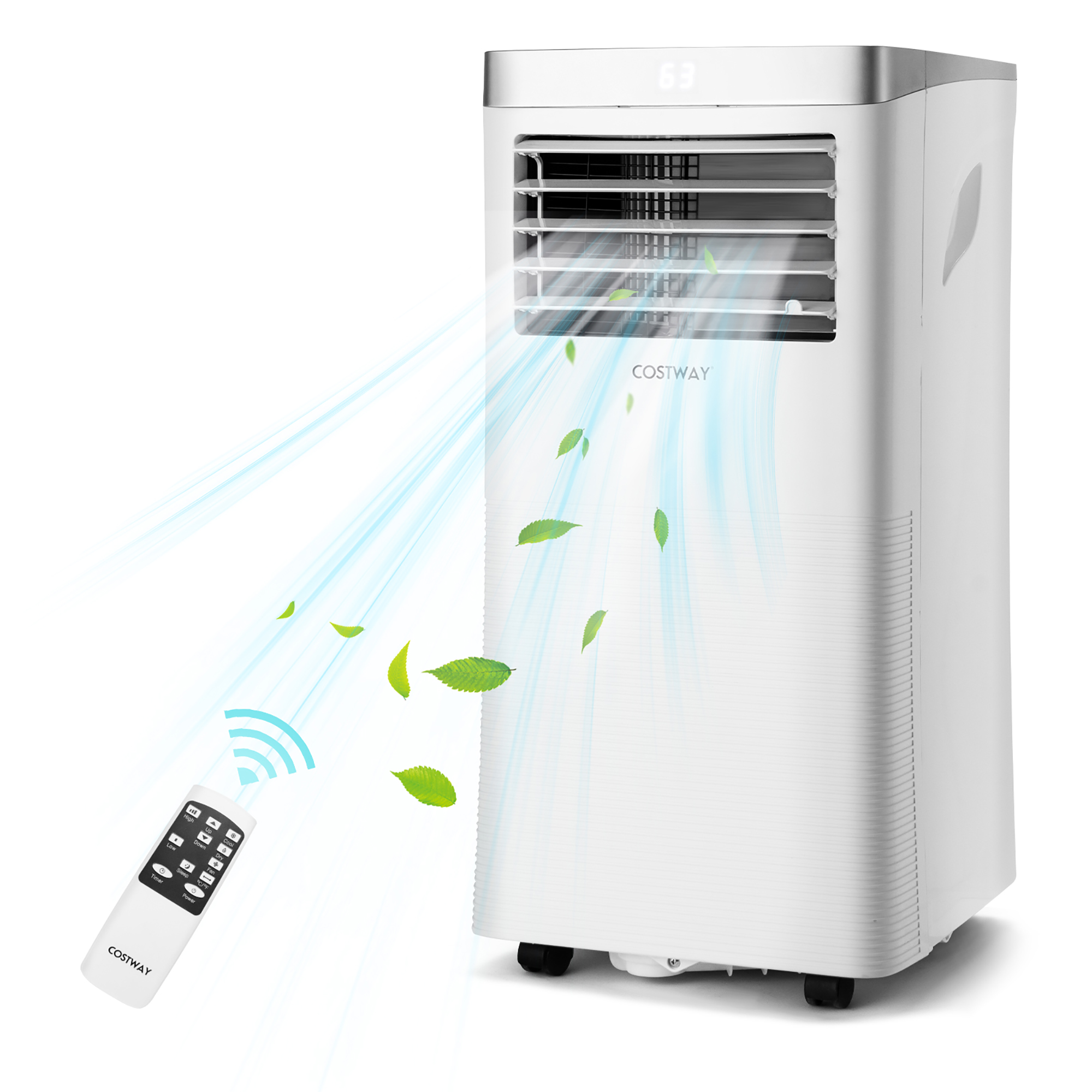 Costway 8000 BTU/10000BTU ASHRAE Portable Air Conditioner 3-in-1 Air Cooler with Remote Control