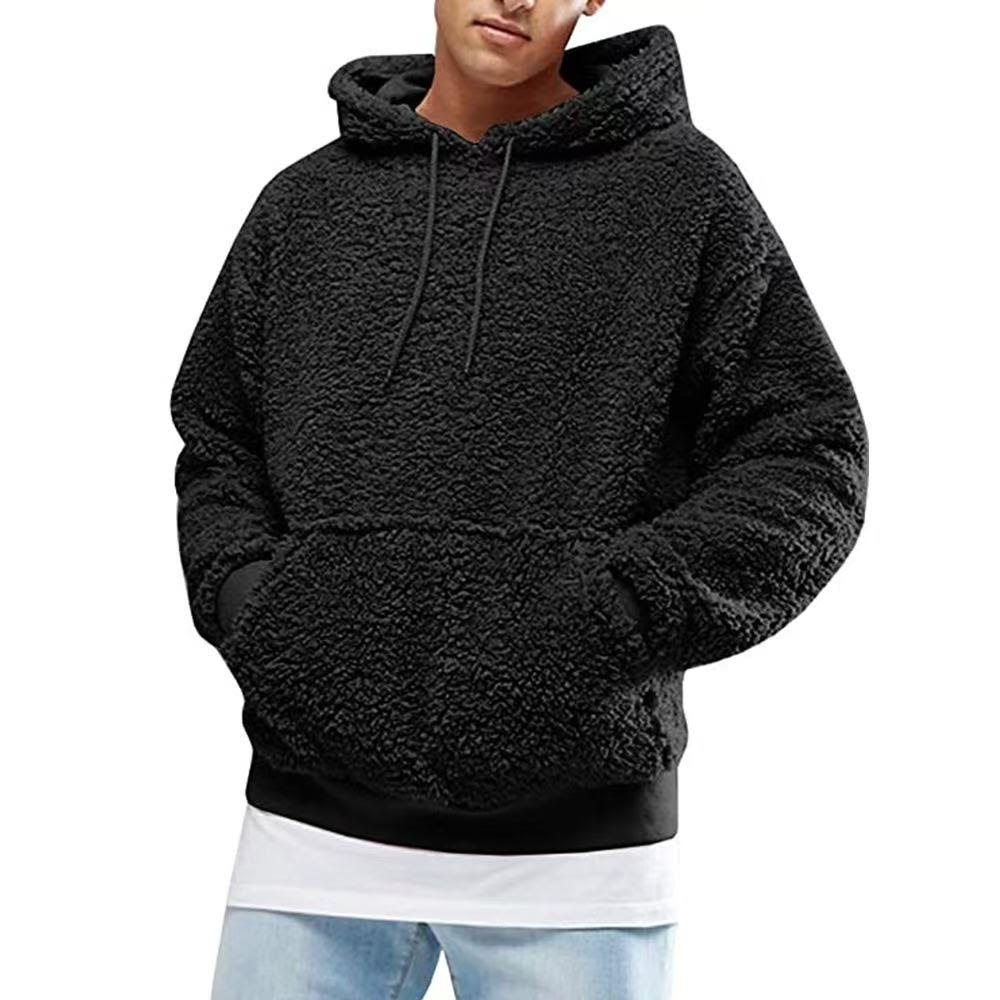 Men's Plush Hooded Pullover Hoodie