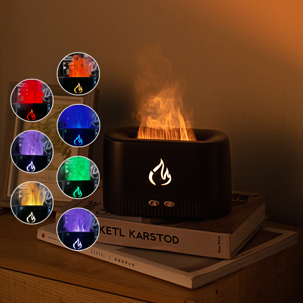 7 Color-changing Portable Mini USB Aroma Diffuser Flame Humidifier