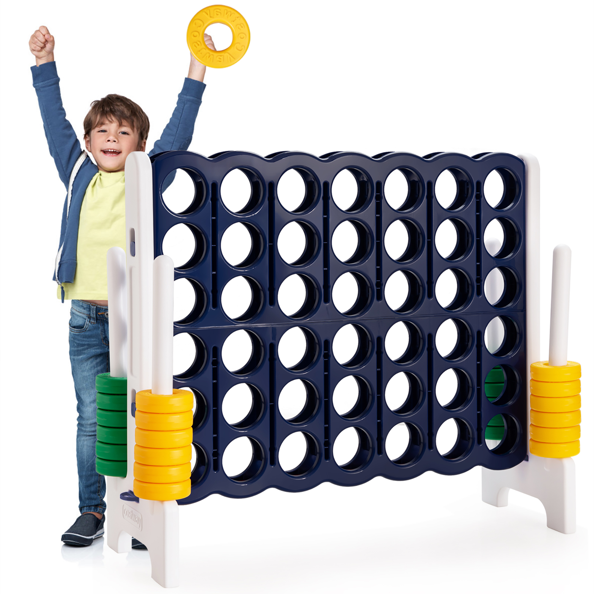 Costway Jumbo 4-to-Score 4 in A Row Giant Game Set Outdoor Indoor Kids Adul