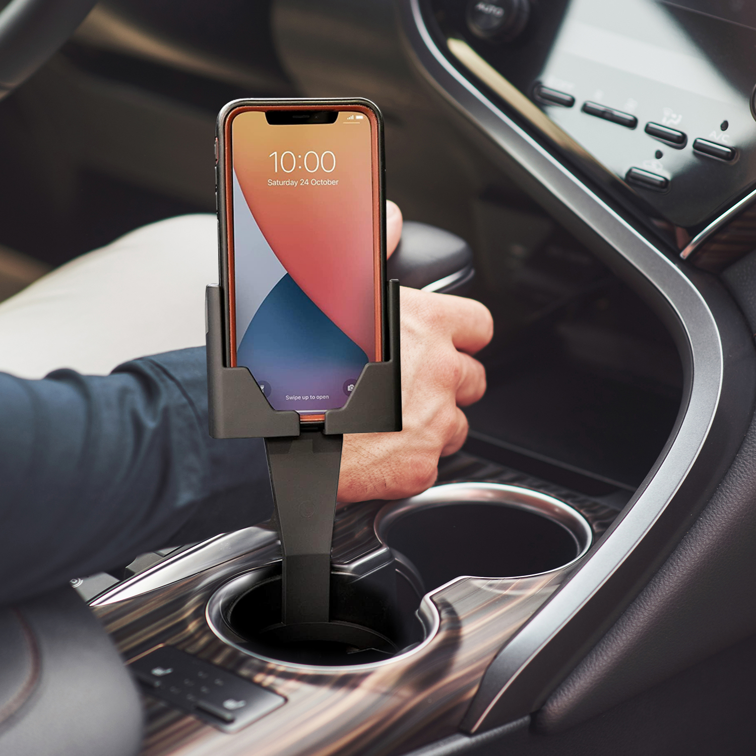 2-Pack: Adjustable 2 in 1 Cup Holder Phone Mount for Car, Boat, Lounge, Sofa Traveling