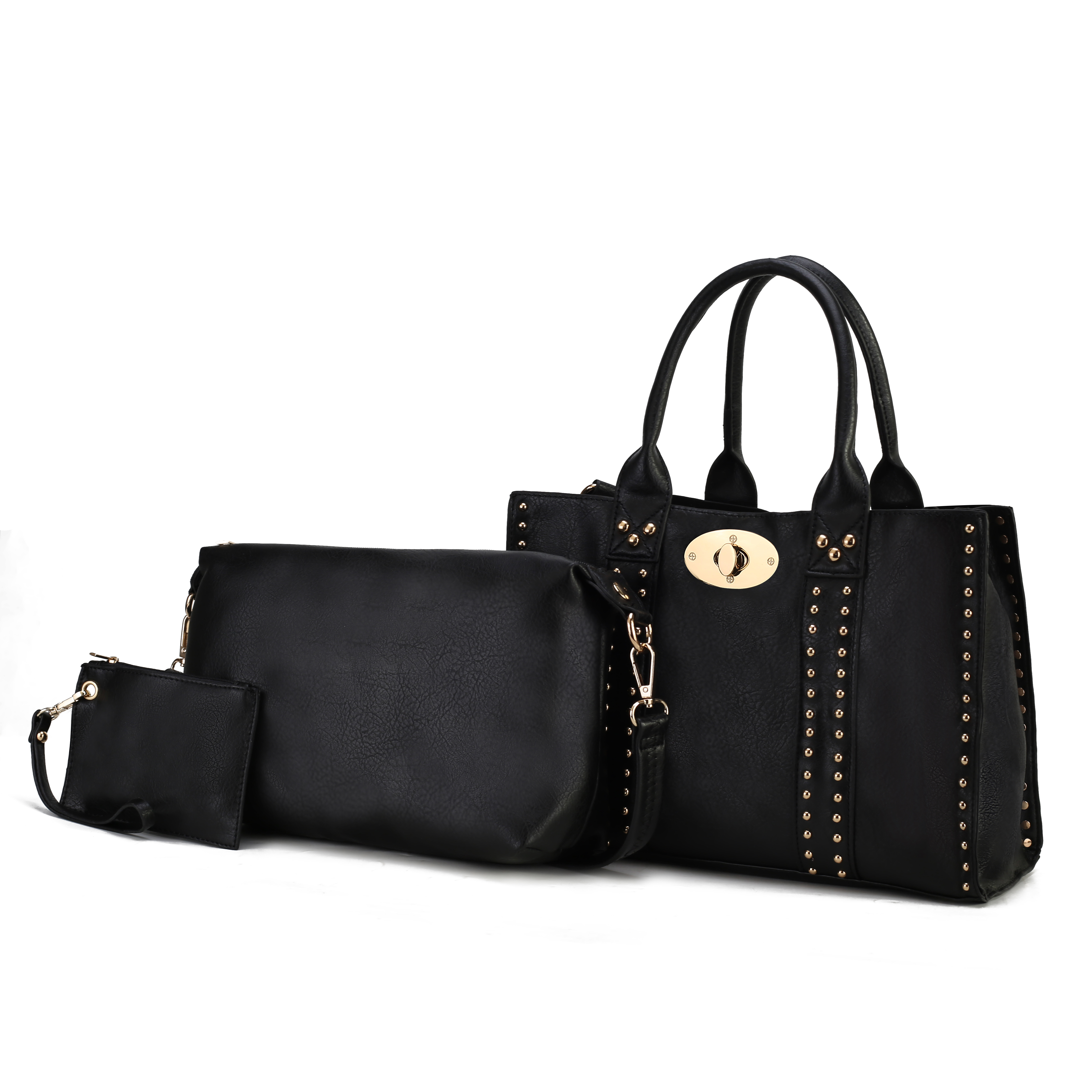 MKF Collection Elissa Satchel Handbag with Pouch & Coin Purse by Mia K- 3 PCS