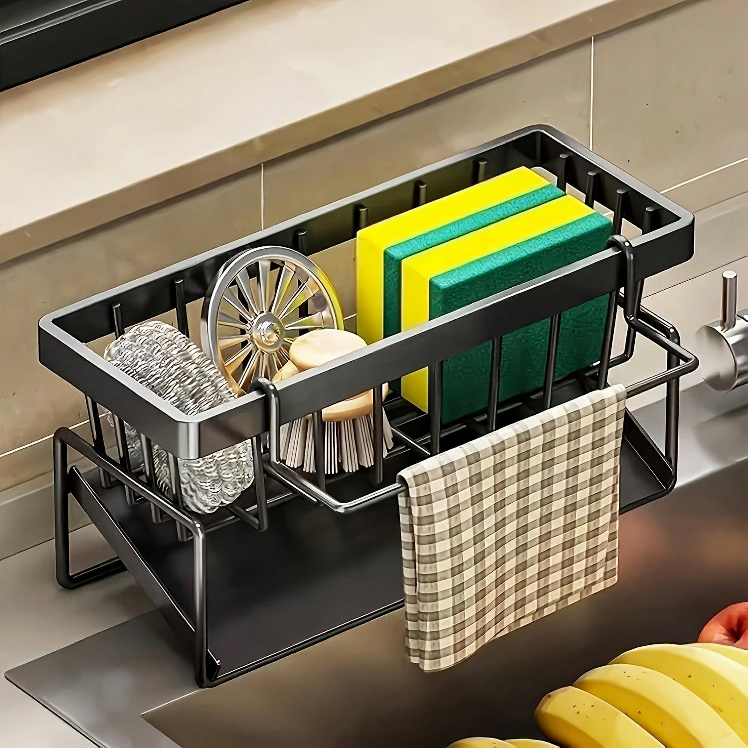 Sponge Holder for Kitchen Sink, Self-Drainage Kitchen Sink Caddy