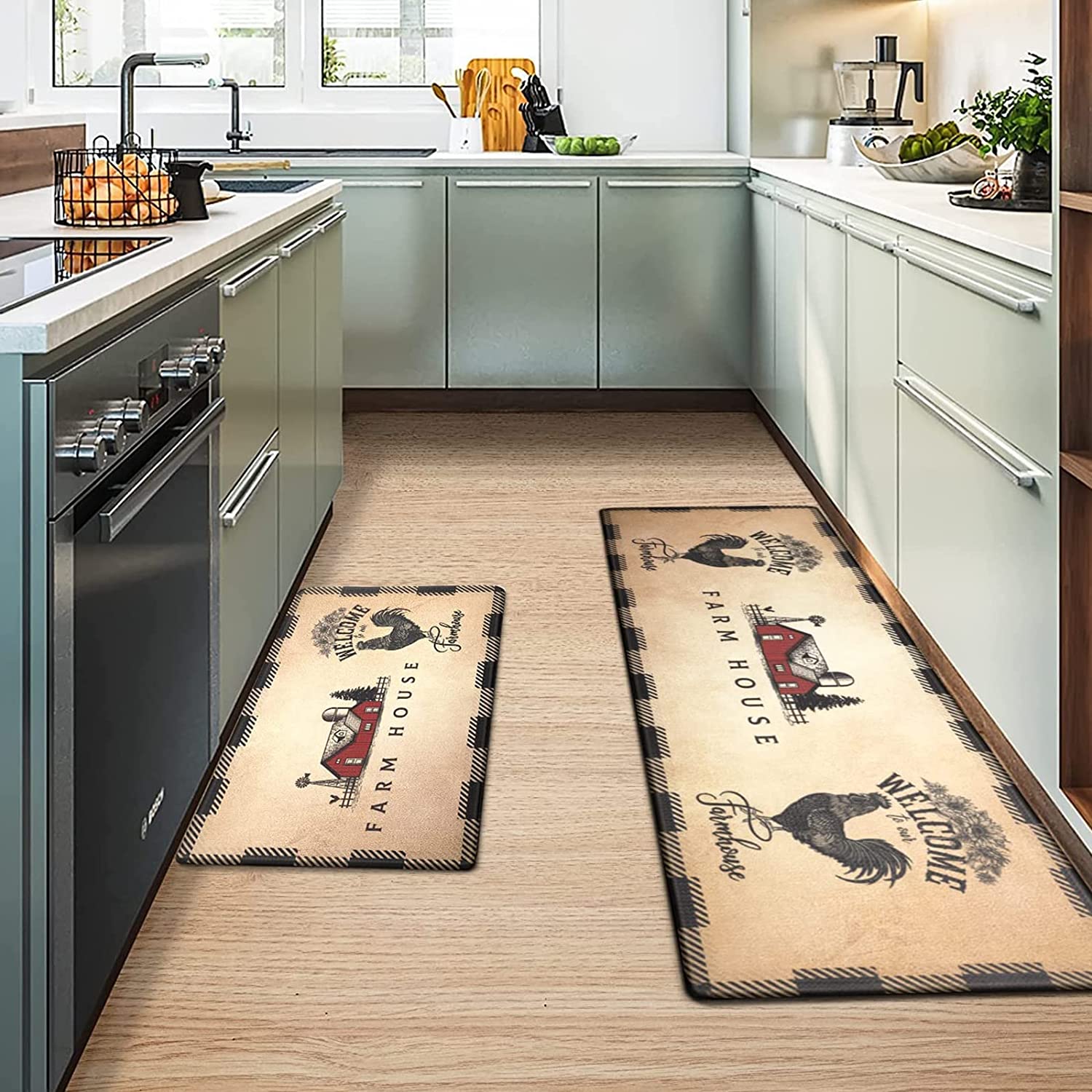 2-Pack Anti Fatigue PVC Kitchen Mat Set