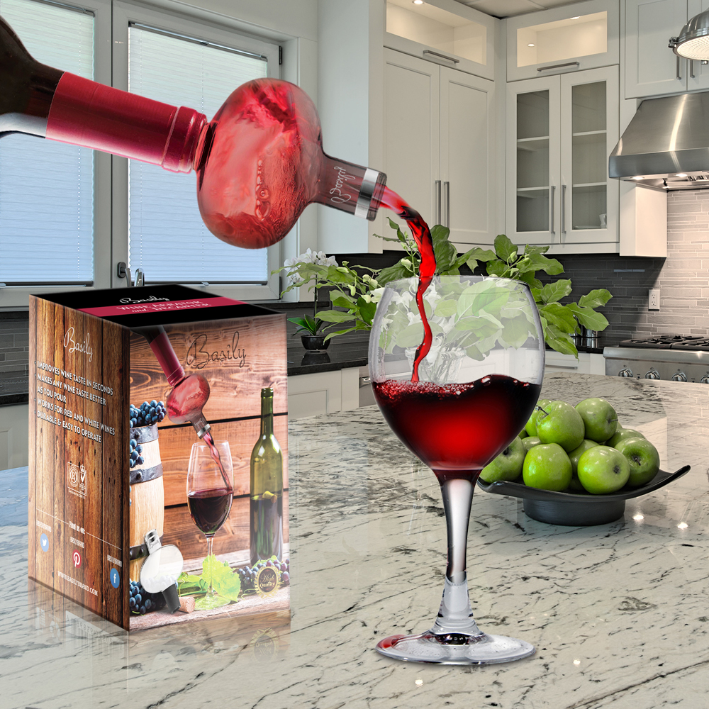 Basily Wine Aerator Deluxe Decanter Bottle Pourer Dispenser Spout Set