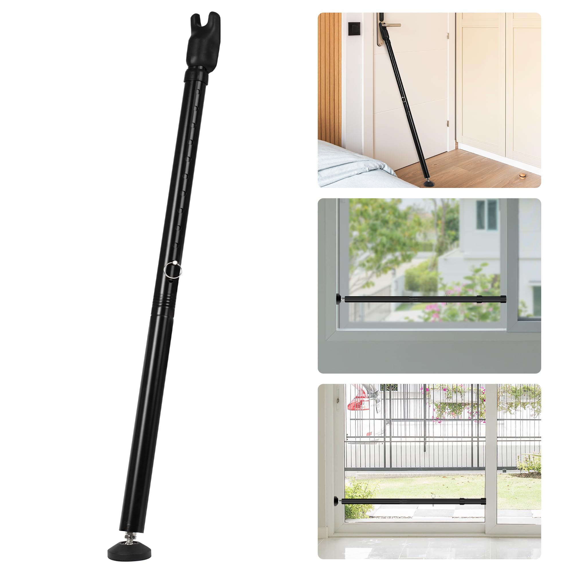 JSUNGO 2-in-1 Sliding Door Security Bar, Upgrade Doors Stoppers Security, 1 Pack