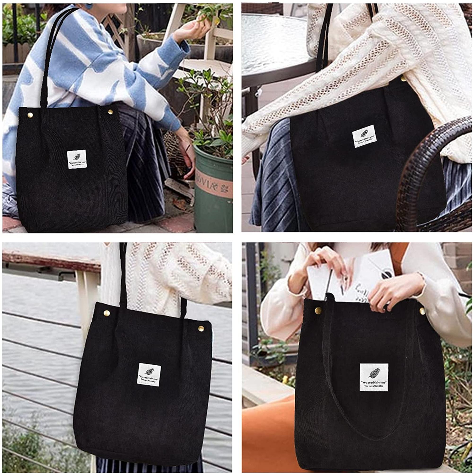 Women's Corduroy Tote Handbag