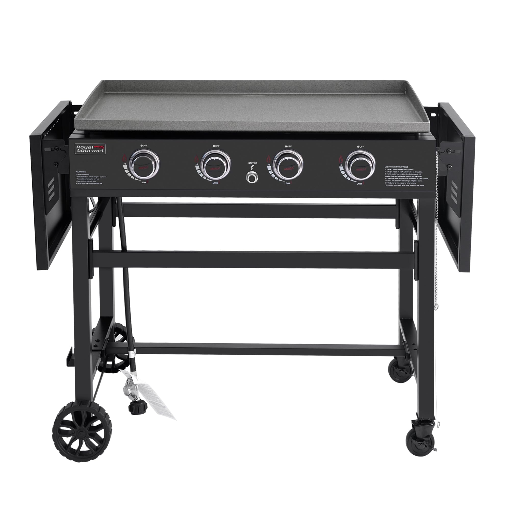 Refurbished Royal Gourmet GB4001B 4-Burner Foldable Propane Gas Griddle – Scratch & Dent