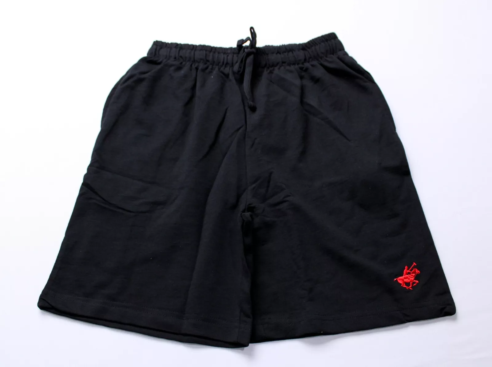 PACIFIC POLO CLUB MEN'S DRAWSTRING LOUNGE SWEAT SHORTS - SIZE: MEN M - BLACK