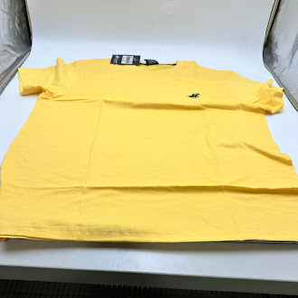 PACIFIC POLO CLUB MEN'S SHORT SLEEVE T-SHIRT SIZE: XL - YELLOW/BLACK INSIDE TRIM - New