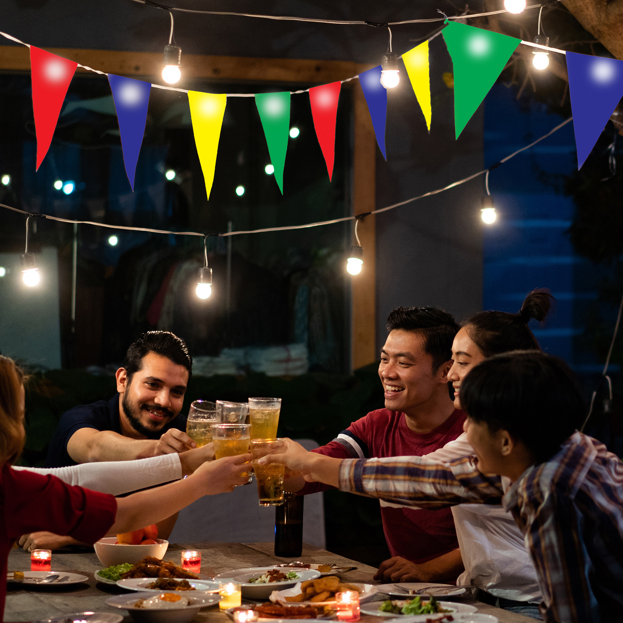 Hearth & Haven Multi Colored Bunting LED Outdoor Lighting