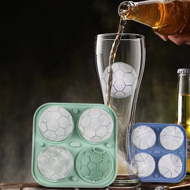 Silicone Ice Cube Mold Soccer Basketball Football Ice Ball Mold