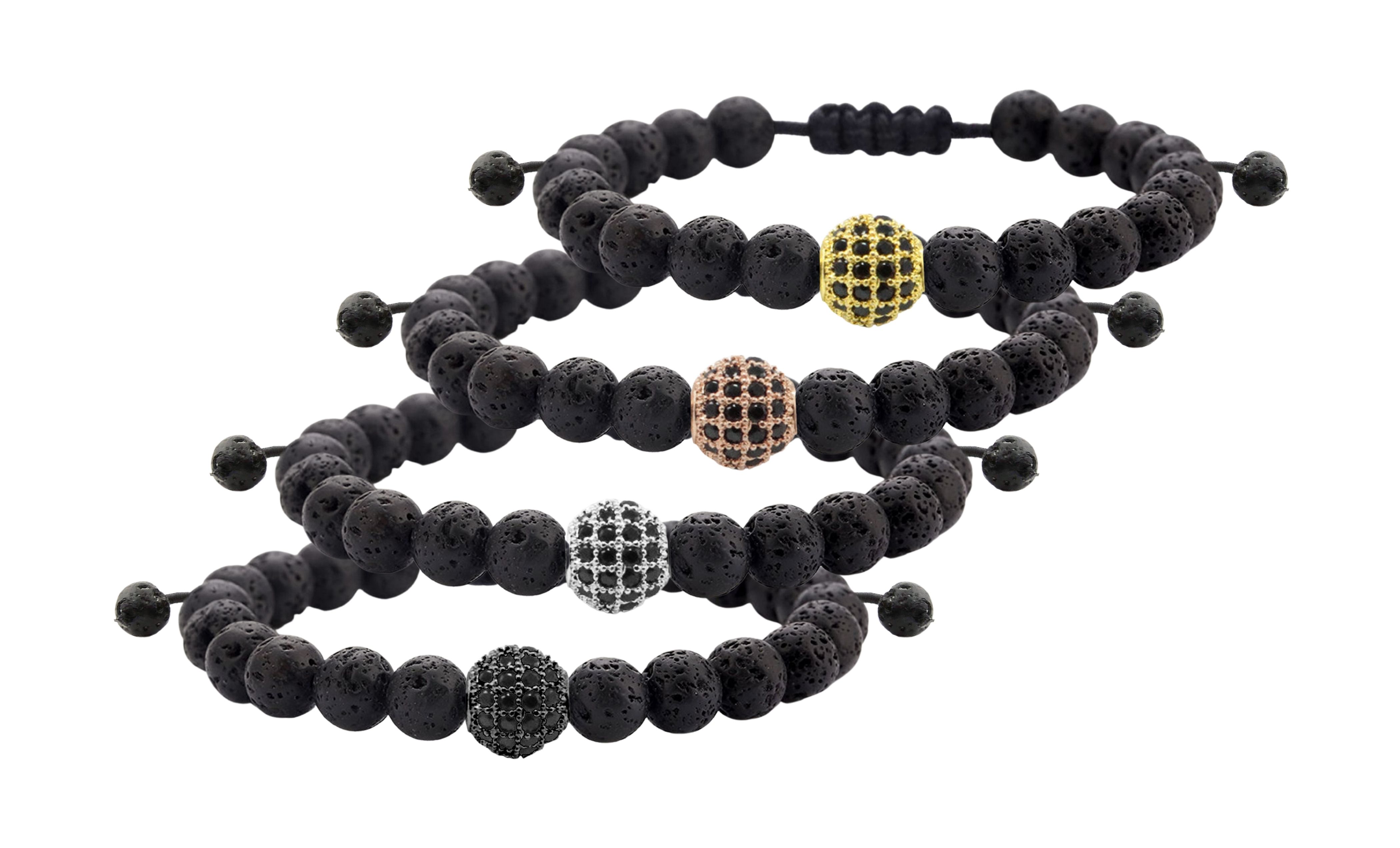 Unisex Lava Stone Adjustable Bracelet