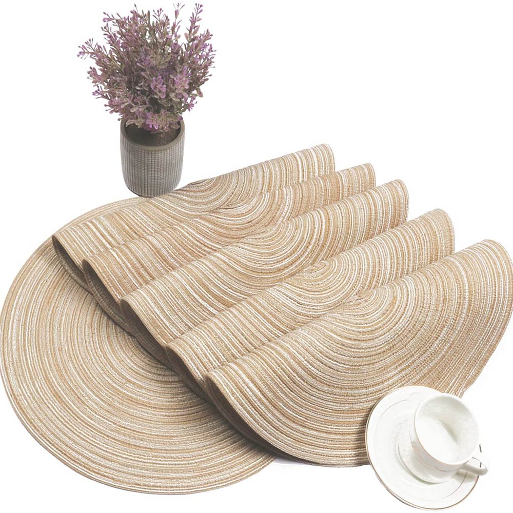 4 Pack Round Environmental Protection Placemat Food Insulation Pad Simple Table Mat Coaster Bowl Mat