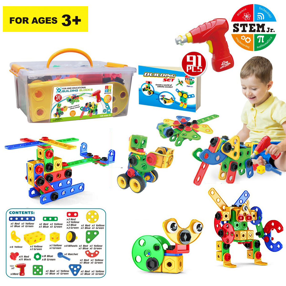 Zunammy Educational Construction Building Sets Toys for Kids ( 91 Pieces )