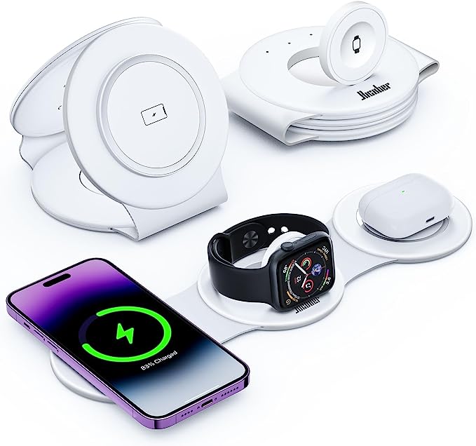 Hicober 3 in 1 Charging Station AppleTravel Wireless Magsafe W313 - White