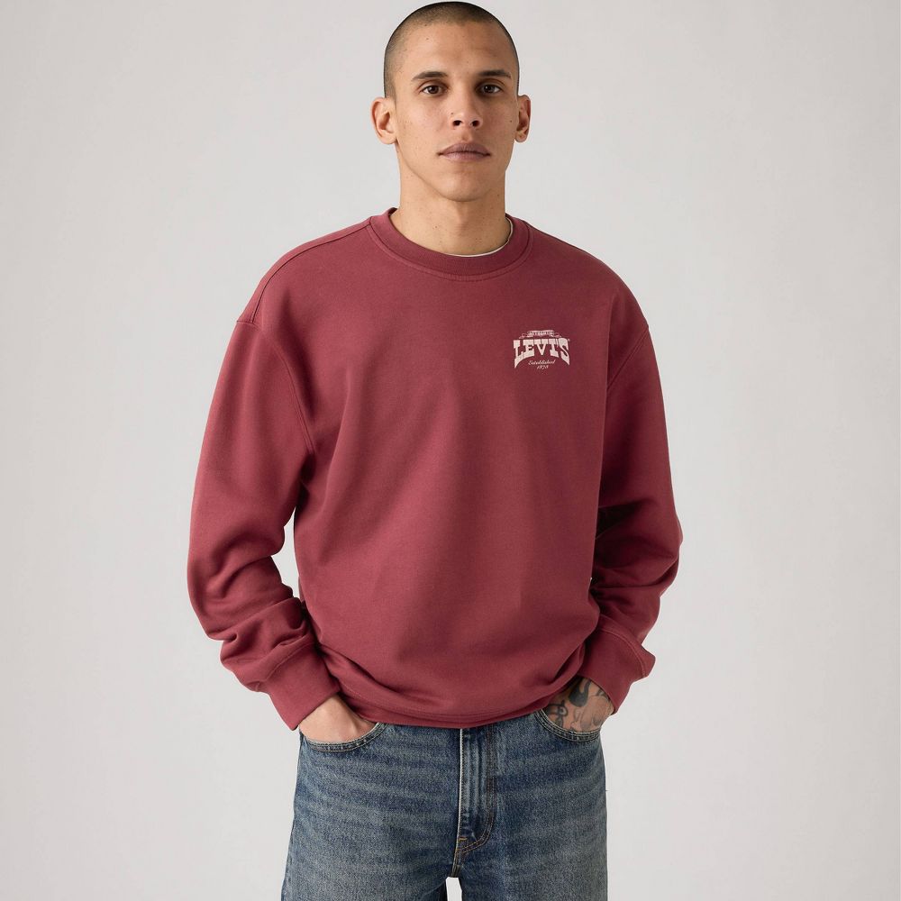 Levi's Men's Relaxed Fit Crewneck Sweatshirt - Burgundy L