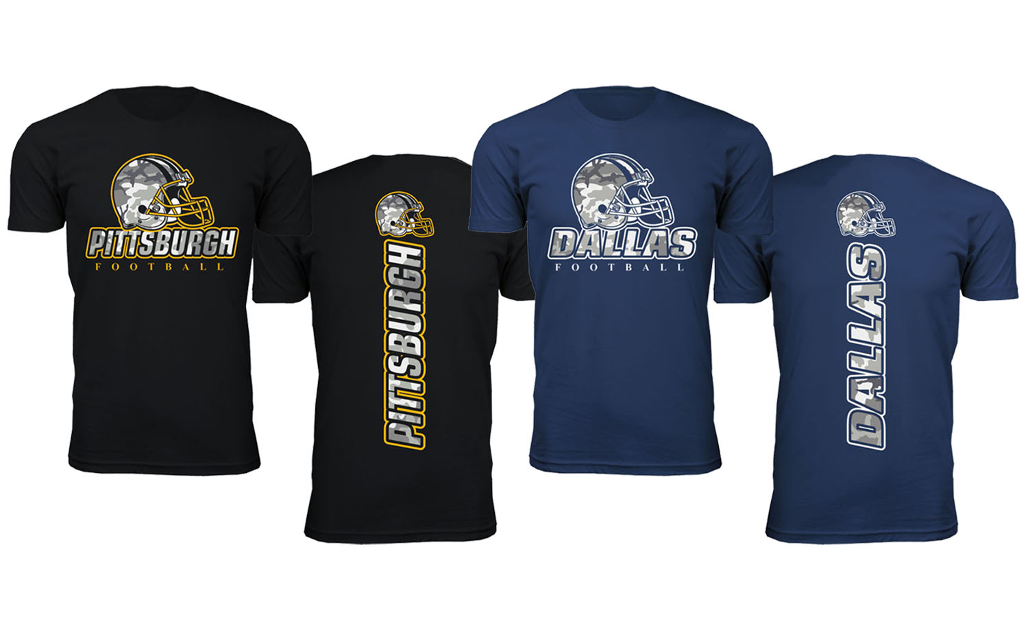 Men Army Camo Football T-Shirt