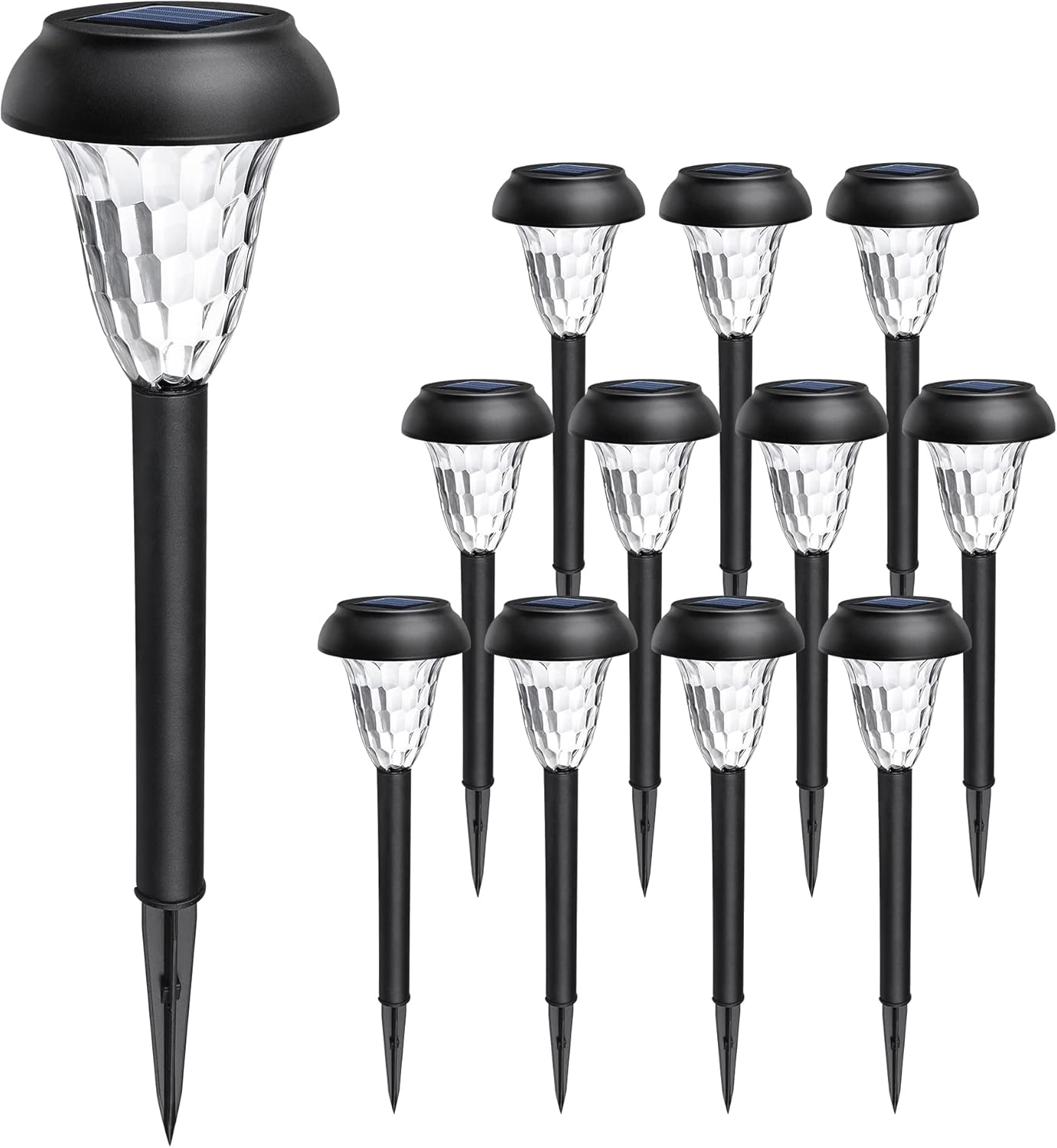12-Pack GIGALUMI Solar Pathway Outdoor Waterproof LED Lights