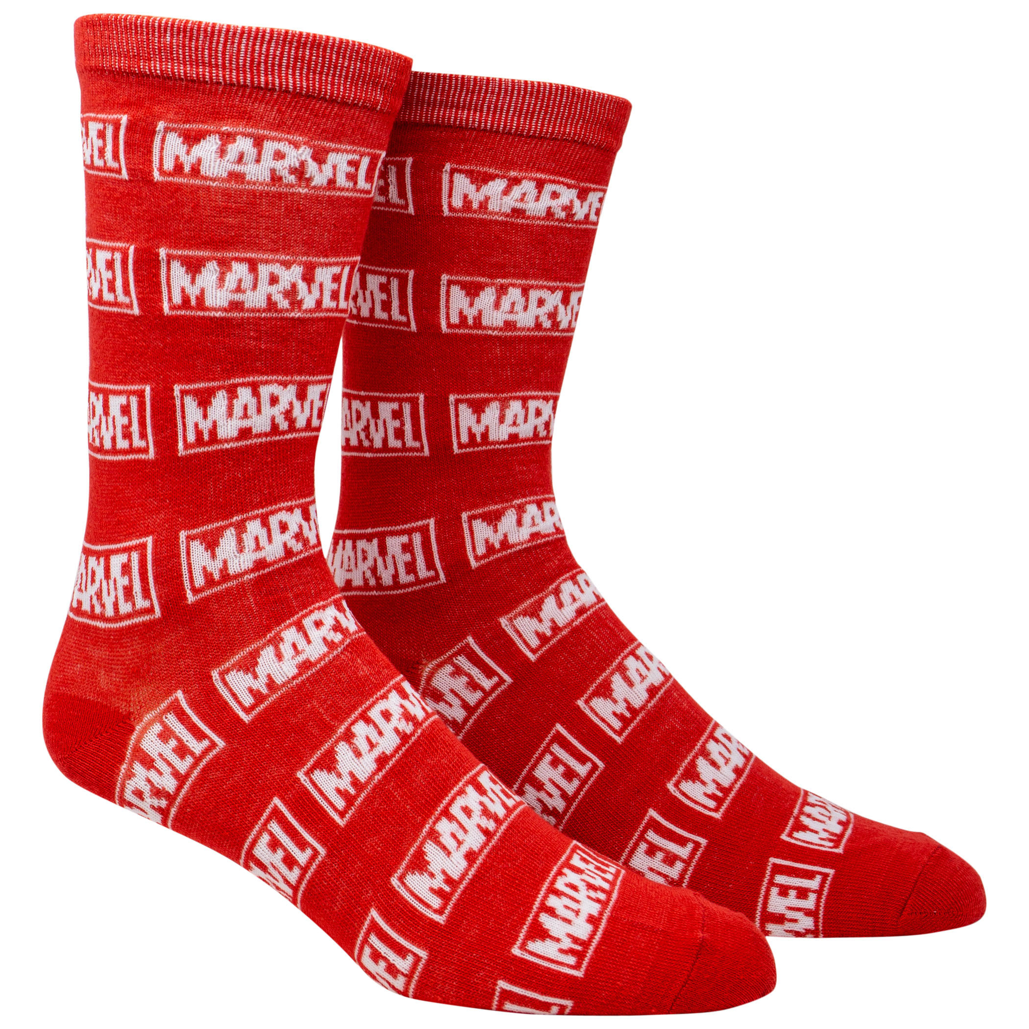 Marvel Brand Logo All Over Crew Socks