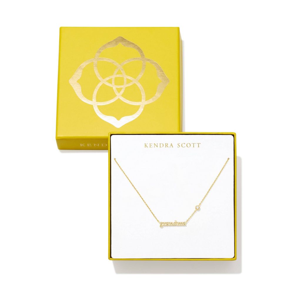 Kendra Scott Grandma Metal Pendant Necklace - Gold/White One Size