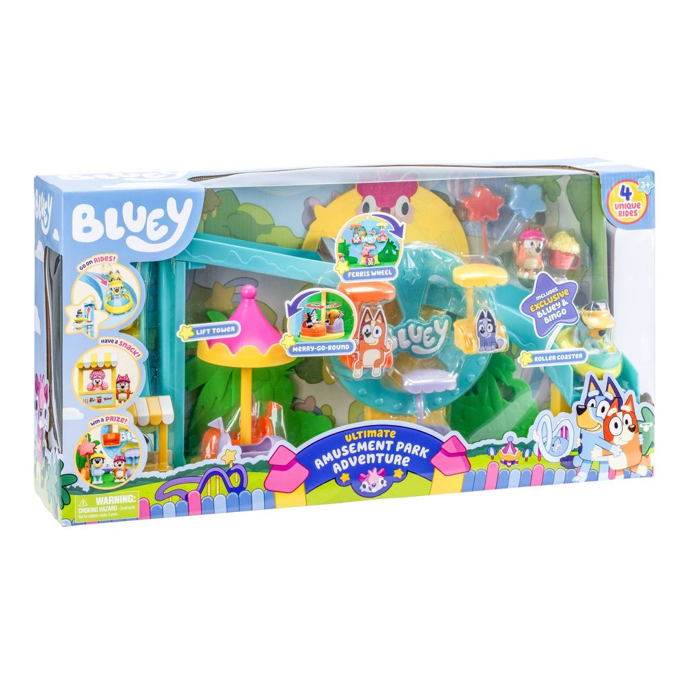Bluey Amusement Park Playset : Plastic Doll Playset for Ages 3+