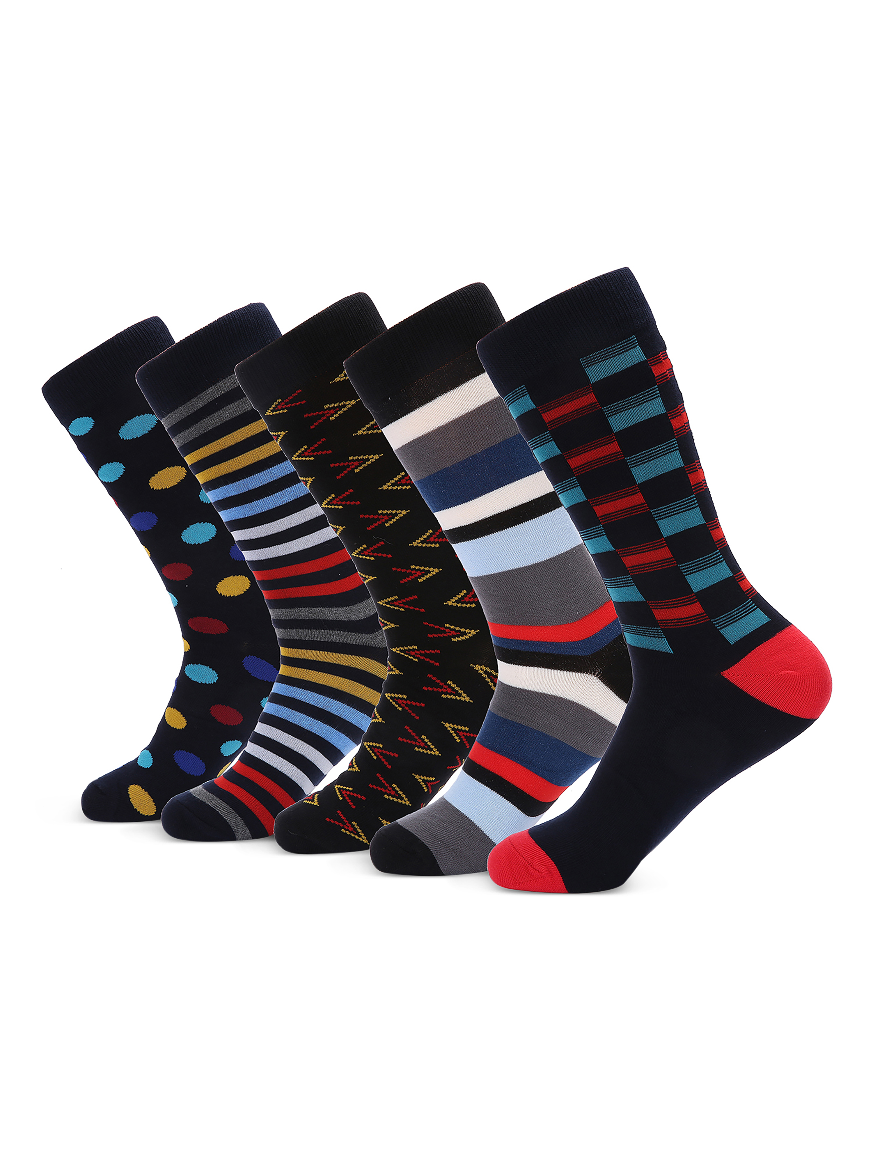 5-Pack Men's Groovy Designer Dress Socks