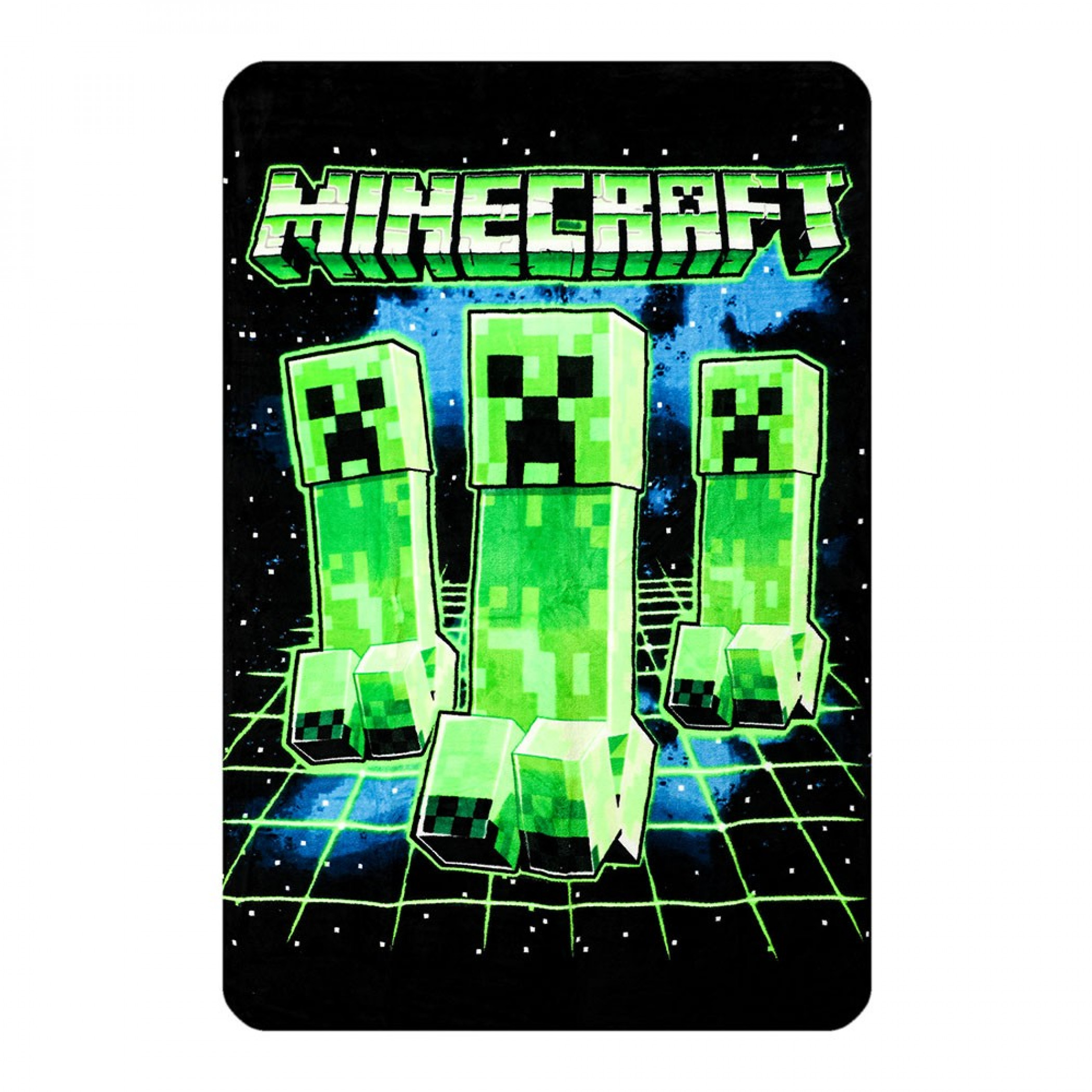 Minecraft Creeper Digital Fleece Throw Blanket