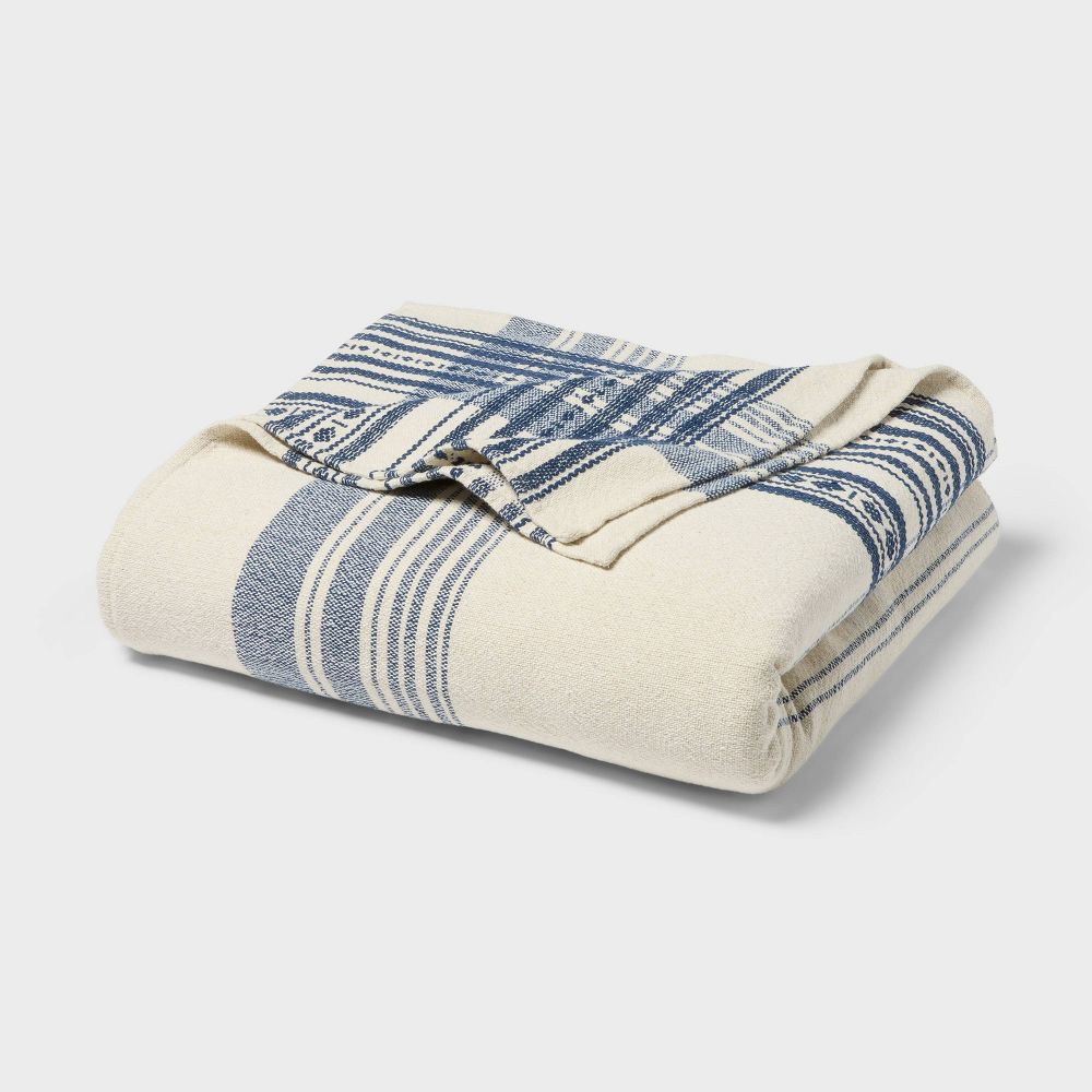 Yarn Dyed Plaid Cotton Blanket Dark - Threshold