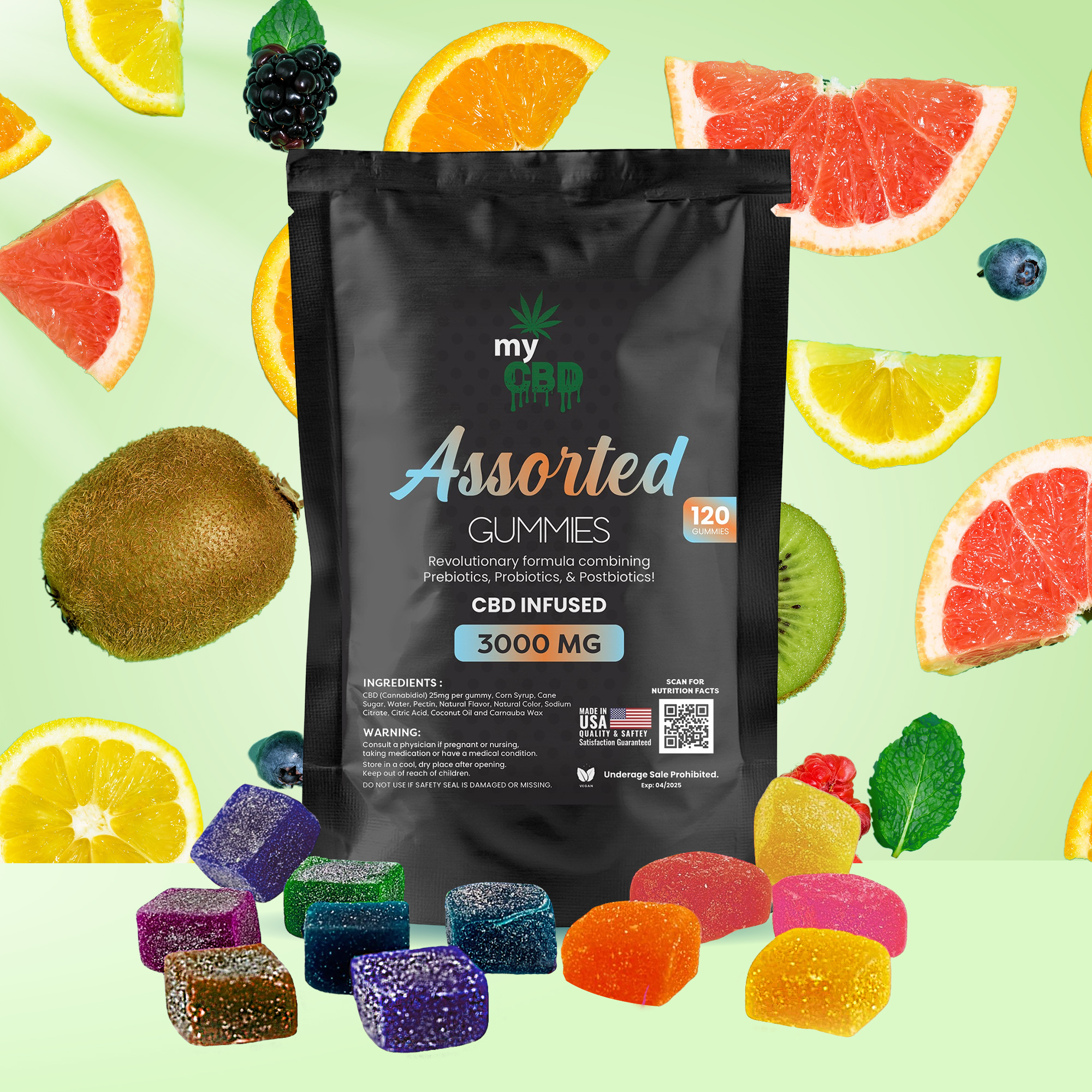 100% Vegan CBD Infused Gummies From MyCBD (4800mg, 120 Gummies)