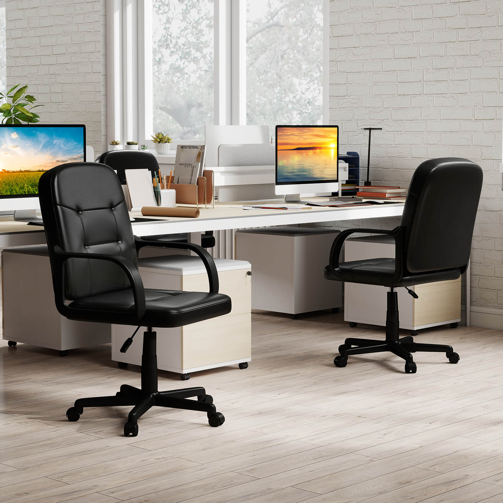 Ergonomic Mid-Back Executive Office Desk Chair