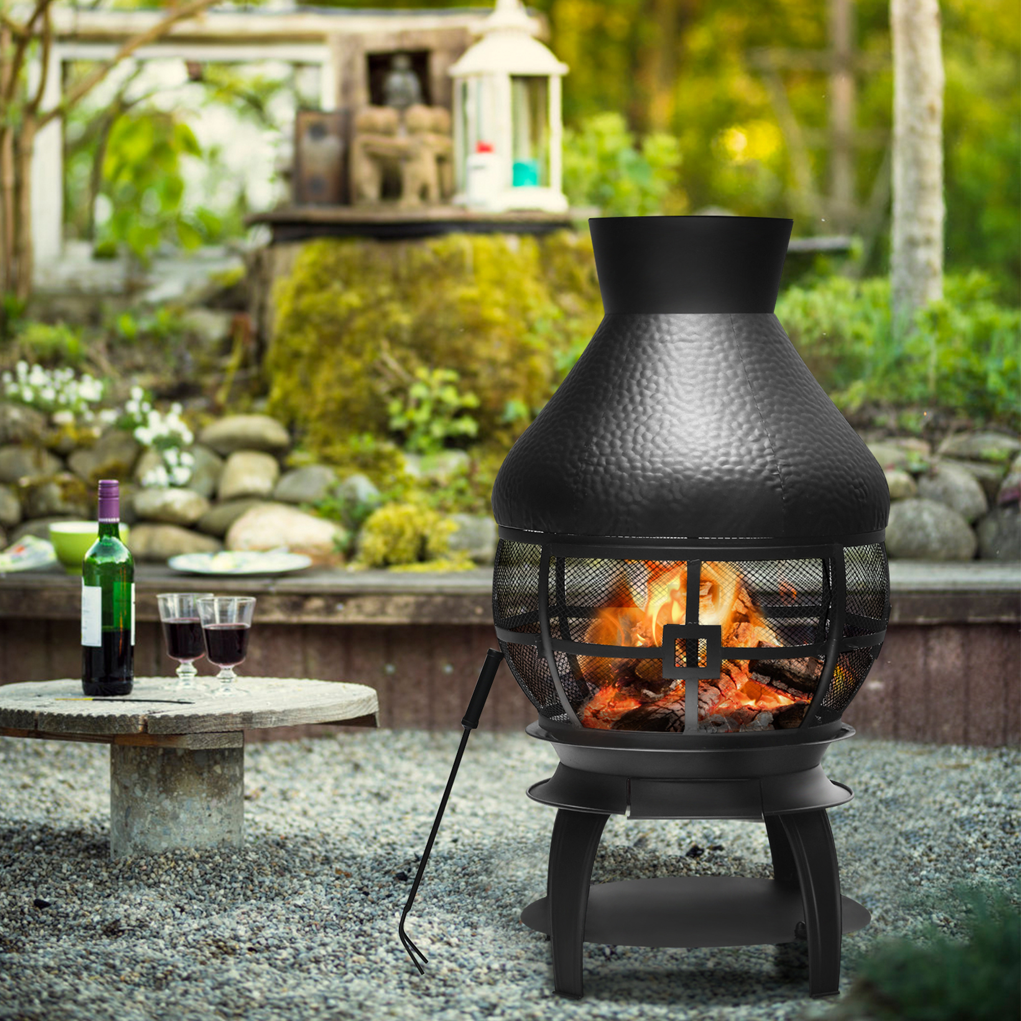 Patio Fire Pit Chimenea Fireplace Wood Burning Heater Garden Backyard