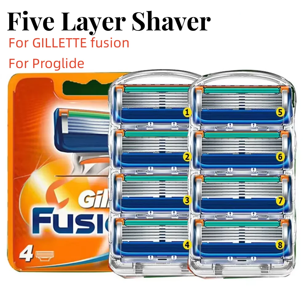 4pcs Shaving Blades Men Replacement Razor Blades Water Wash Stainless Steel Razor Blade Sharp Blade