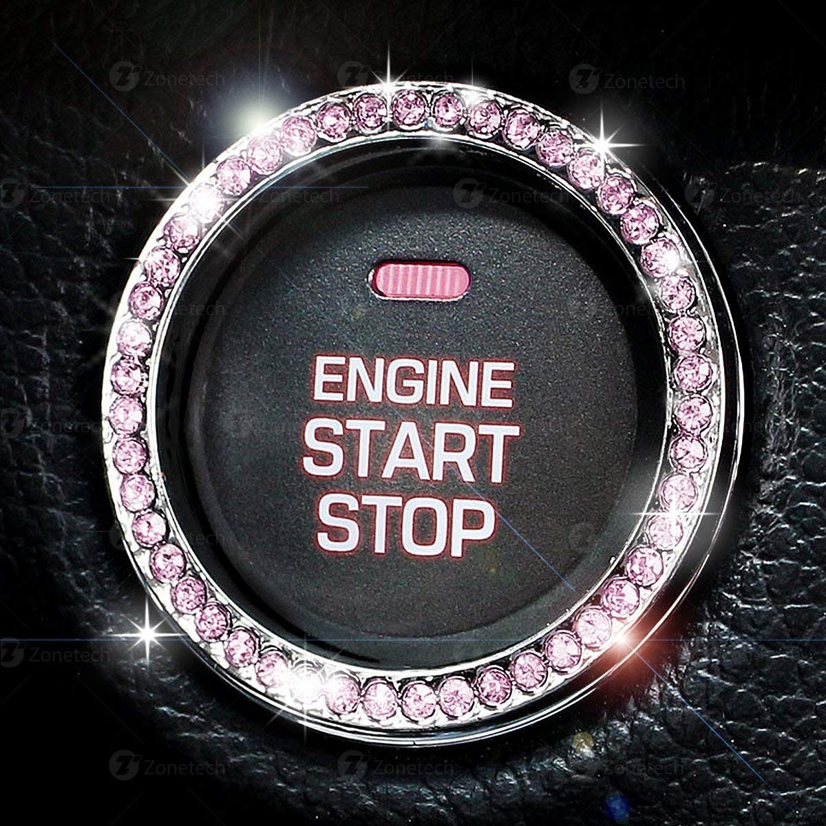 Pink Rhinestone Car Start Button Ring