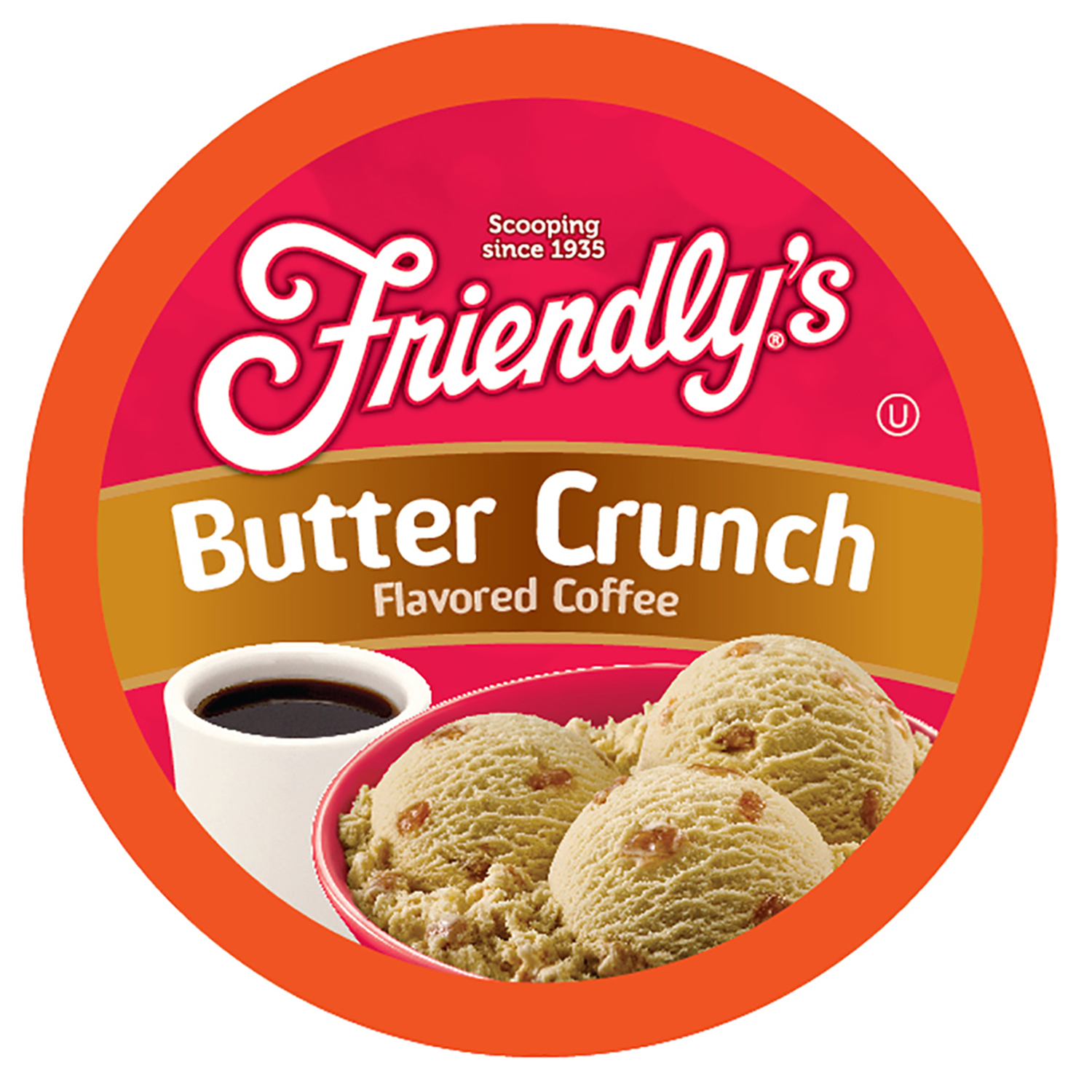 Friendly's Cream and Maple Flavored Coffee Pods, Butter Crunch, 40 Count
