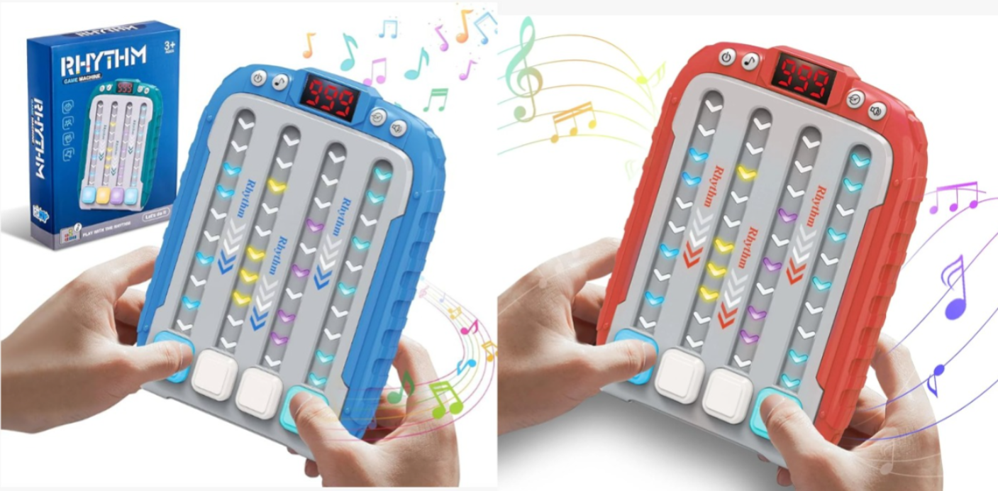 2 Pack Electronic Music Rhythm Game Machine, Handheld Game for Kids