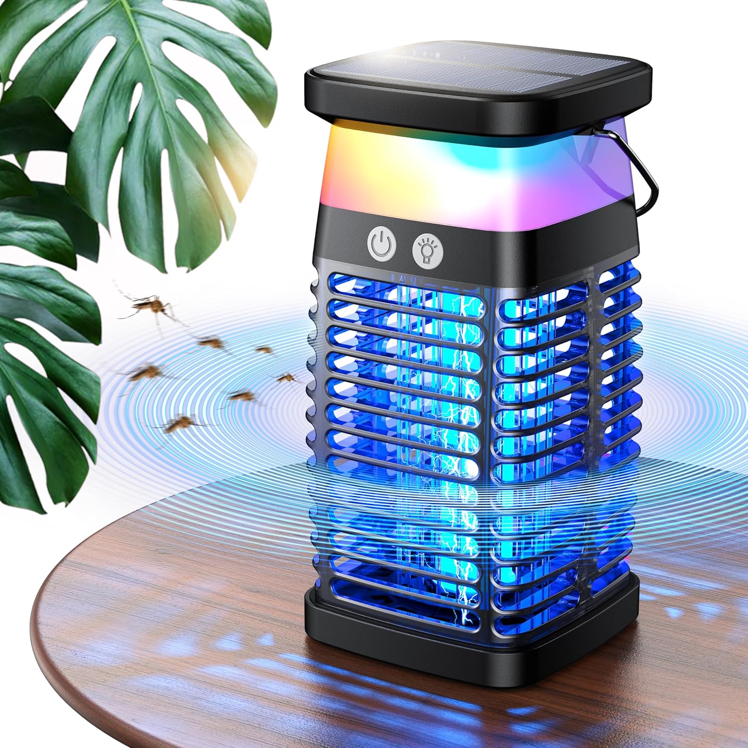 WULYNO Rechargeable Bug Zapper Outdoor Indoor with RGB Light & Reading Lamp