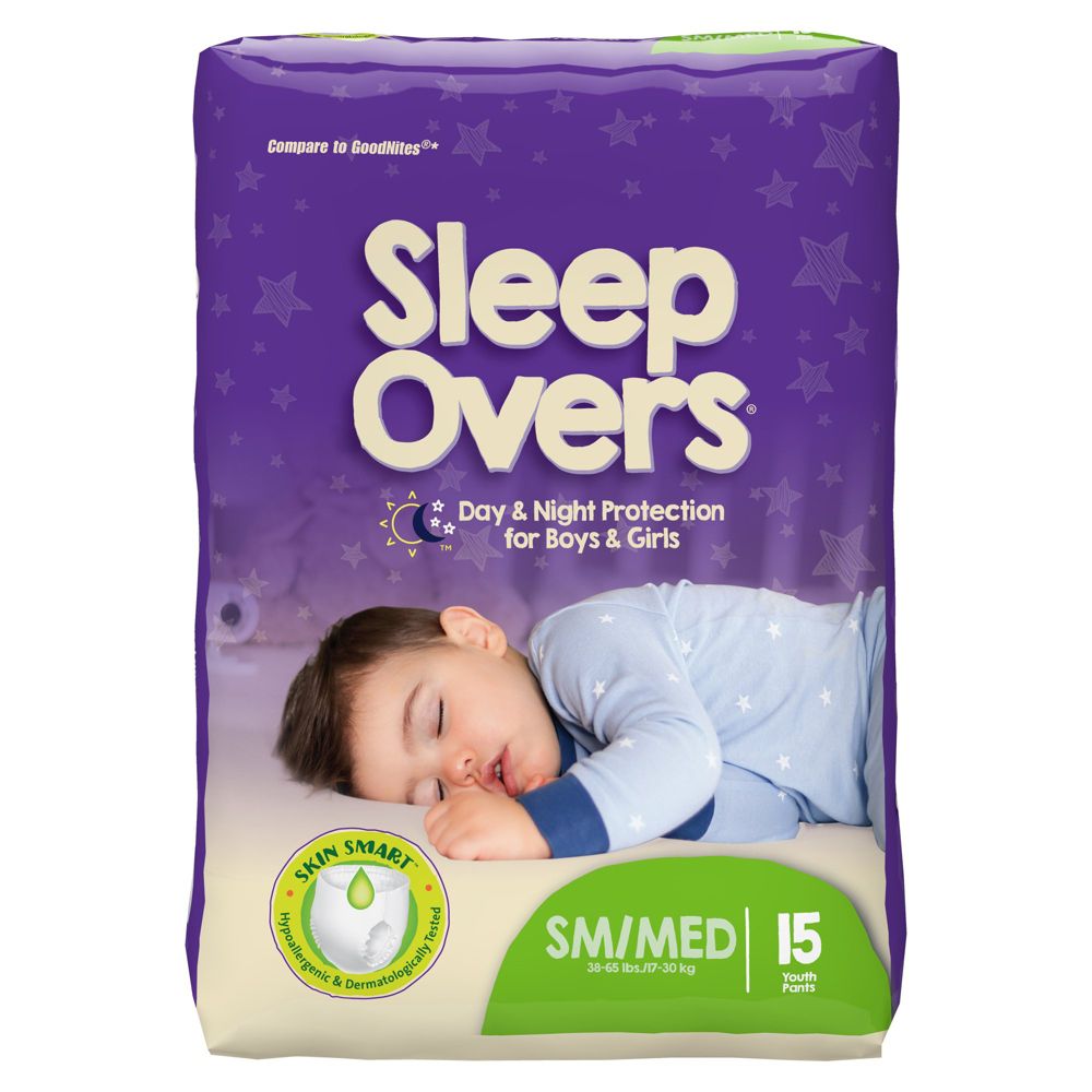 60ct Cuties Sleep Overs Youth Disposable Overnight Underwear for Ages 5-7 S