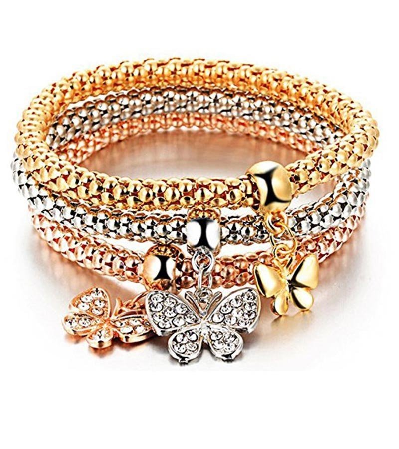 Novadab Fly With Love Butterfly Three Charms Bracelet Set For Women Novadab Fly With Love Butterfly Three Charms Bracelet Set For Women