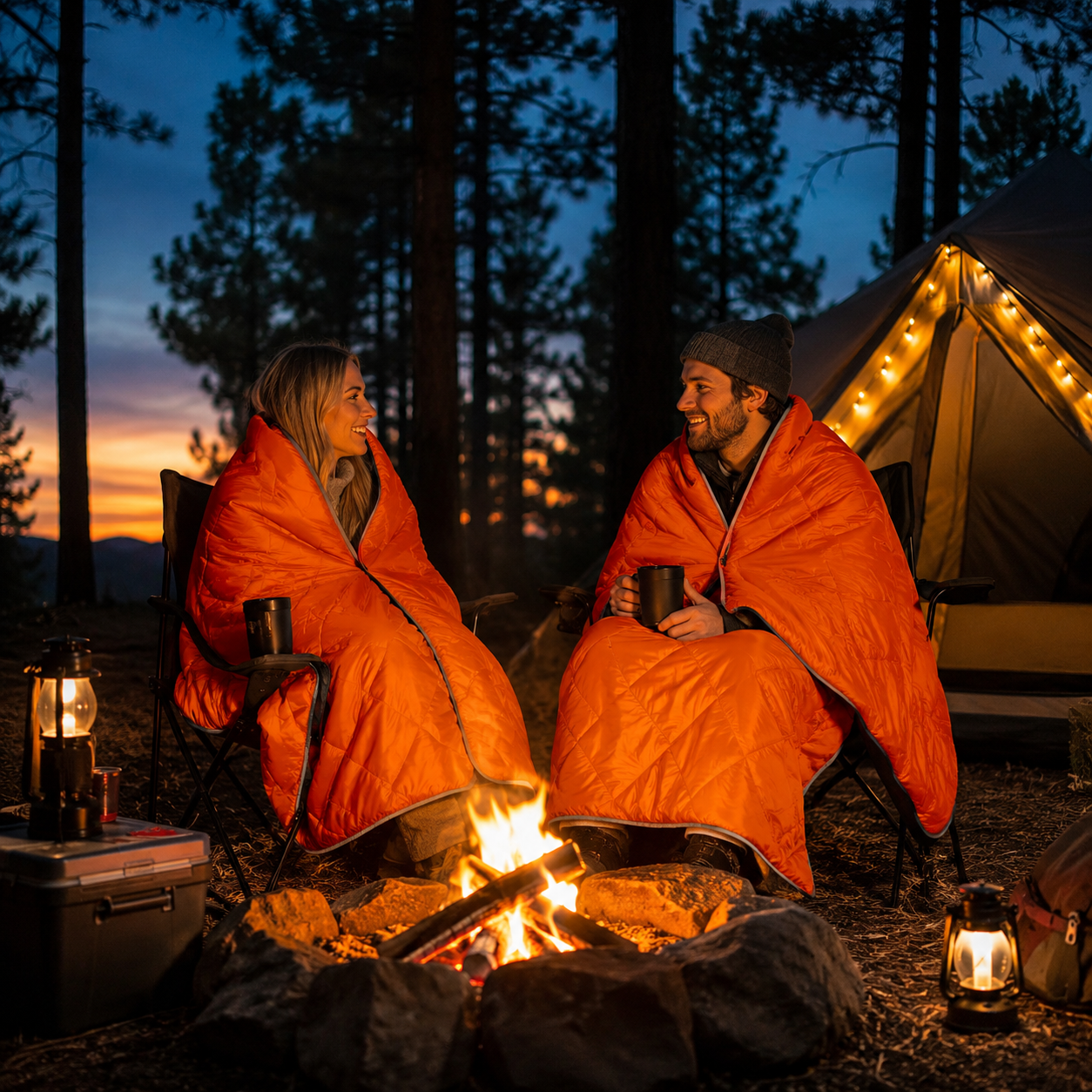 Set of 2 Packable Blanket for Indoor & Outdoor Use