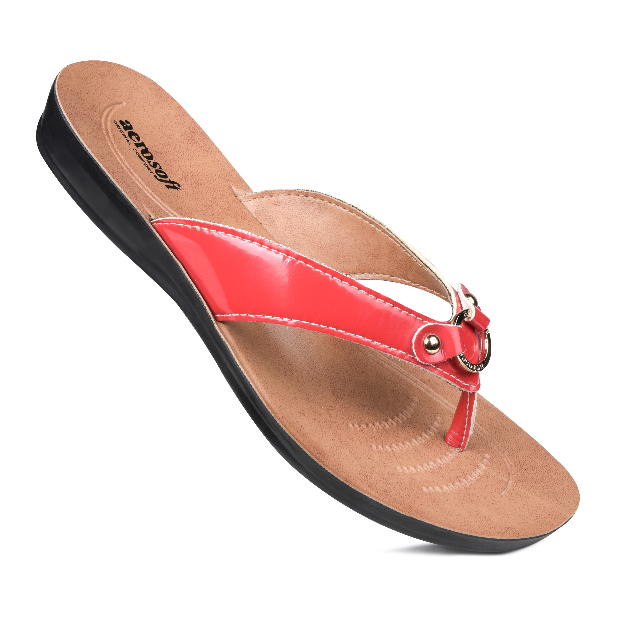 AEROSOFT Willow Summer Comfortable Thong Casual Flat Sandals for Women