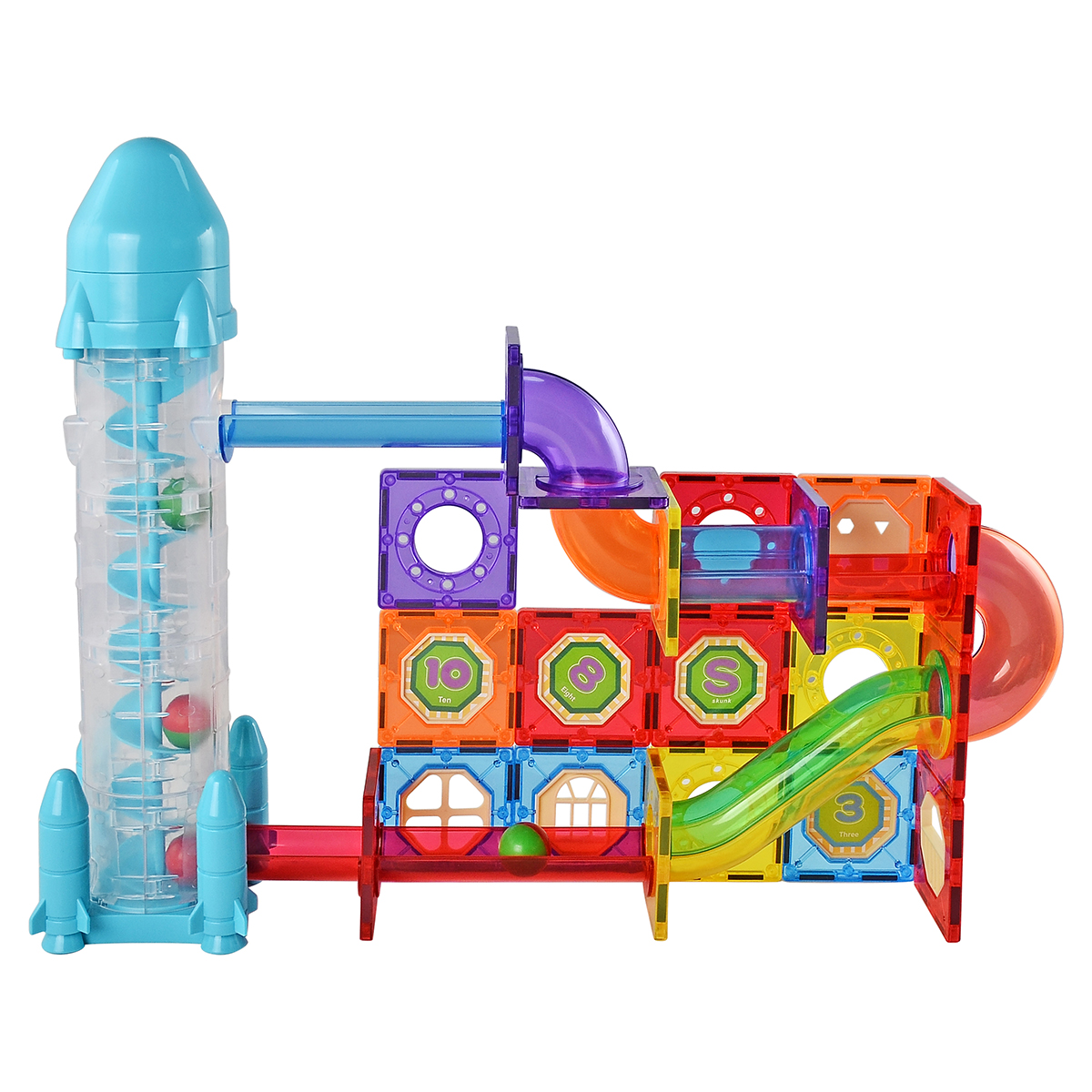 ZUMMY Kids Magnetic Building Blocks Tile Set (102-Piece)