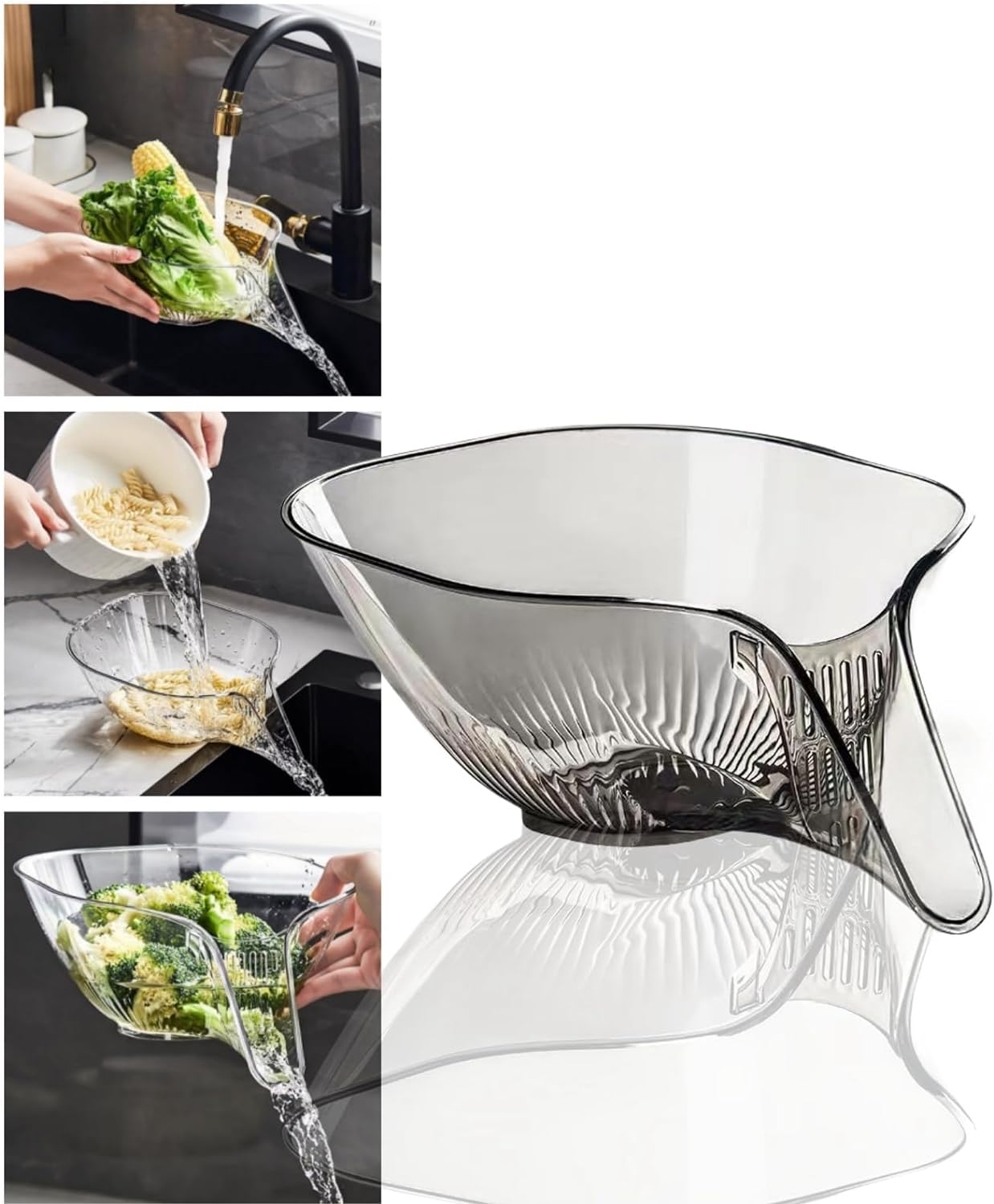 Multifunctional Drain Basket with Spout Kitchen Sink Strainer Drainage Basket Funnel for Food Kitchen Supplies & Accessories