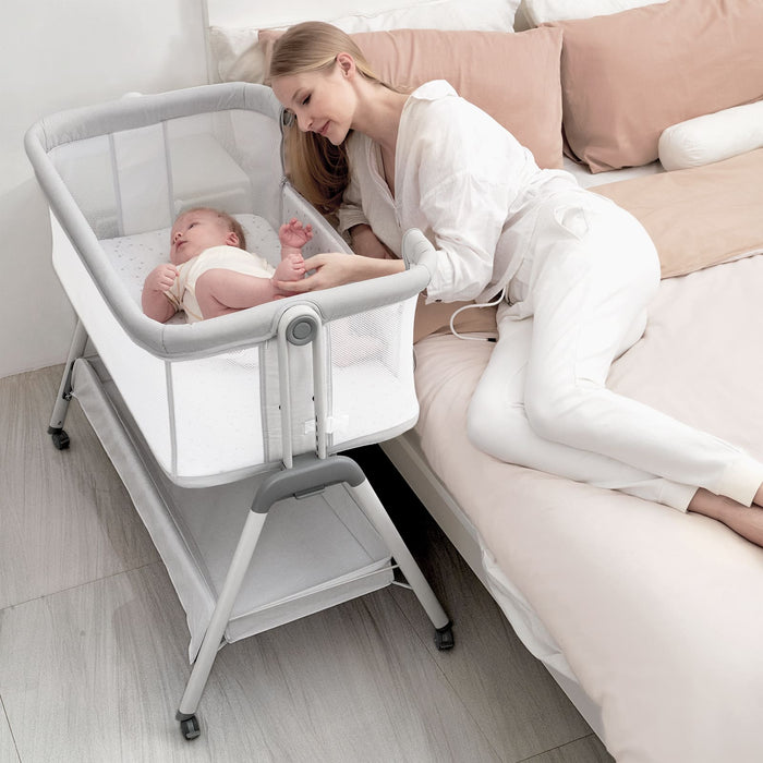 ANGELBLISS BABY BEDSIDE PORTABLE BASSINET BN02 - LIGHT GRAY - Scratch & Dent