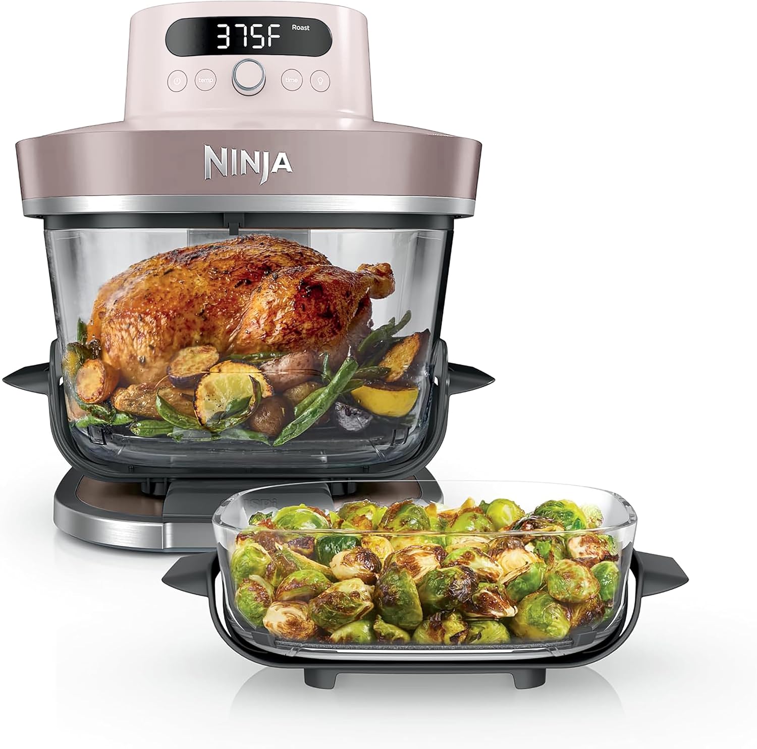 Refurbished Ninja Crispi Pro 6-in-1 Glass Air Fryer AS101RS – With 6-Qt & 2.5-Qt Glass Containers