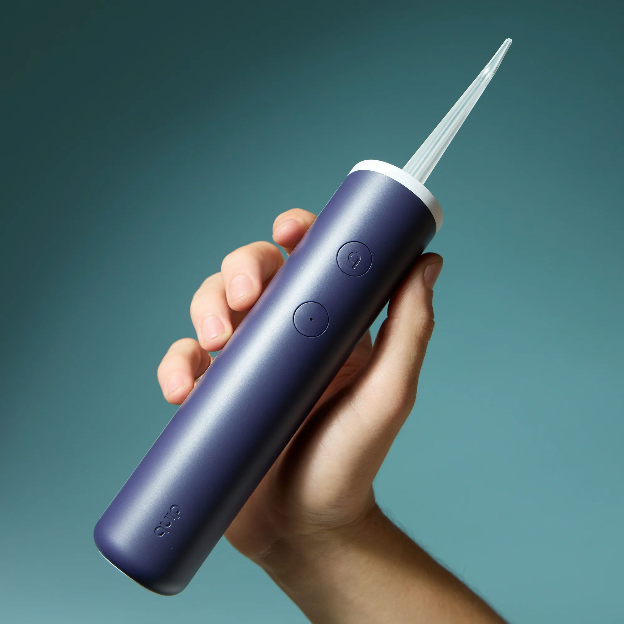 quip Rechargeable Cordless Plastic Water Flosser with 2 Modes + 360º Tip -