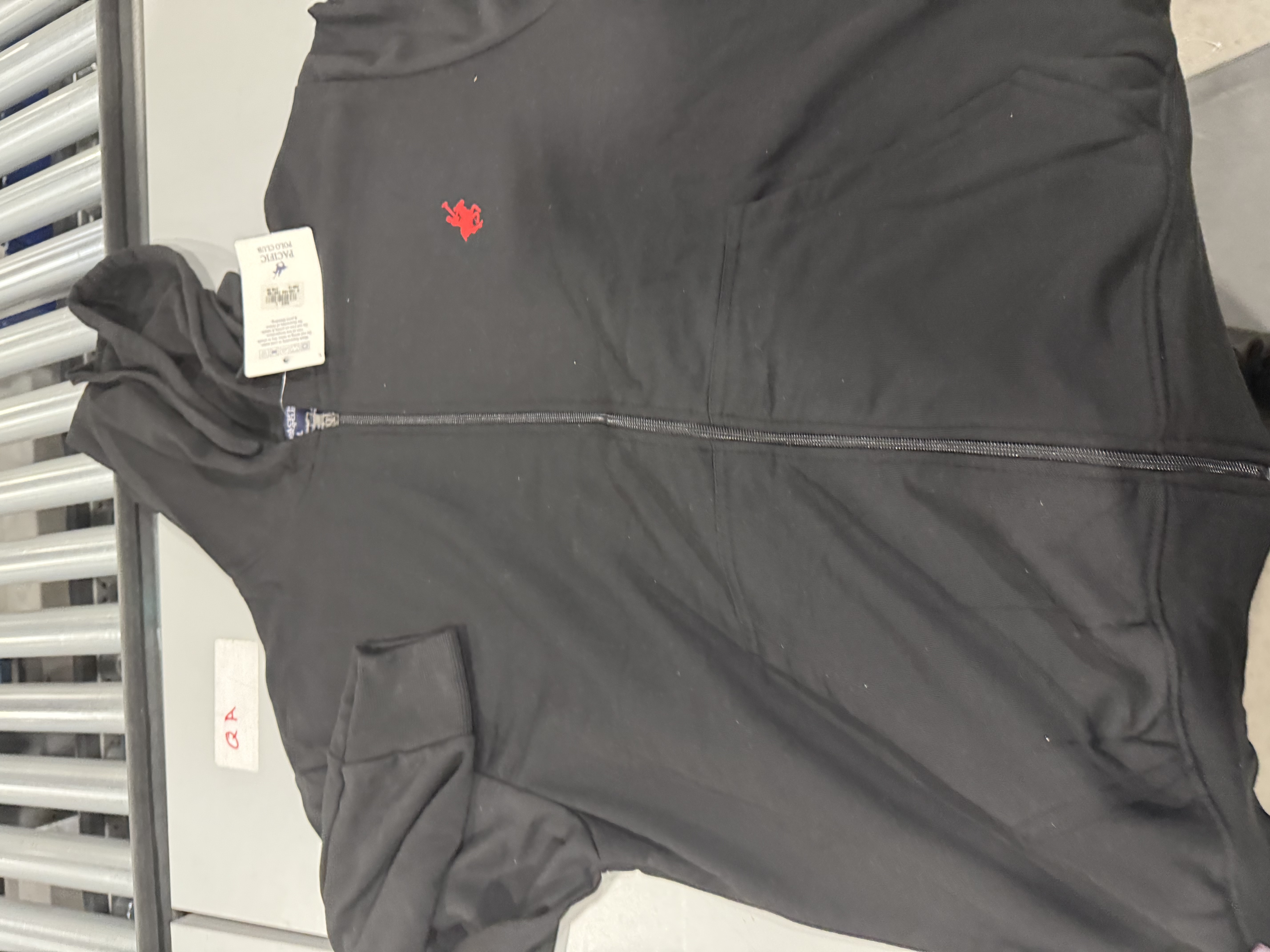 PACIFIC POLO CLUB FLEECE FULL-ZIP HOODIES - SIZE: MEN L - BLACK - New