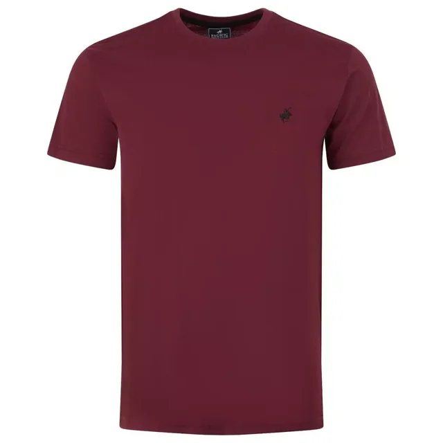 PACIFIC POLO CLUB MEN'S CREW NECK SHORT SLEEVE T SHIRT - SIZE LARGE - BURGANDY - New