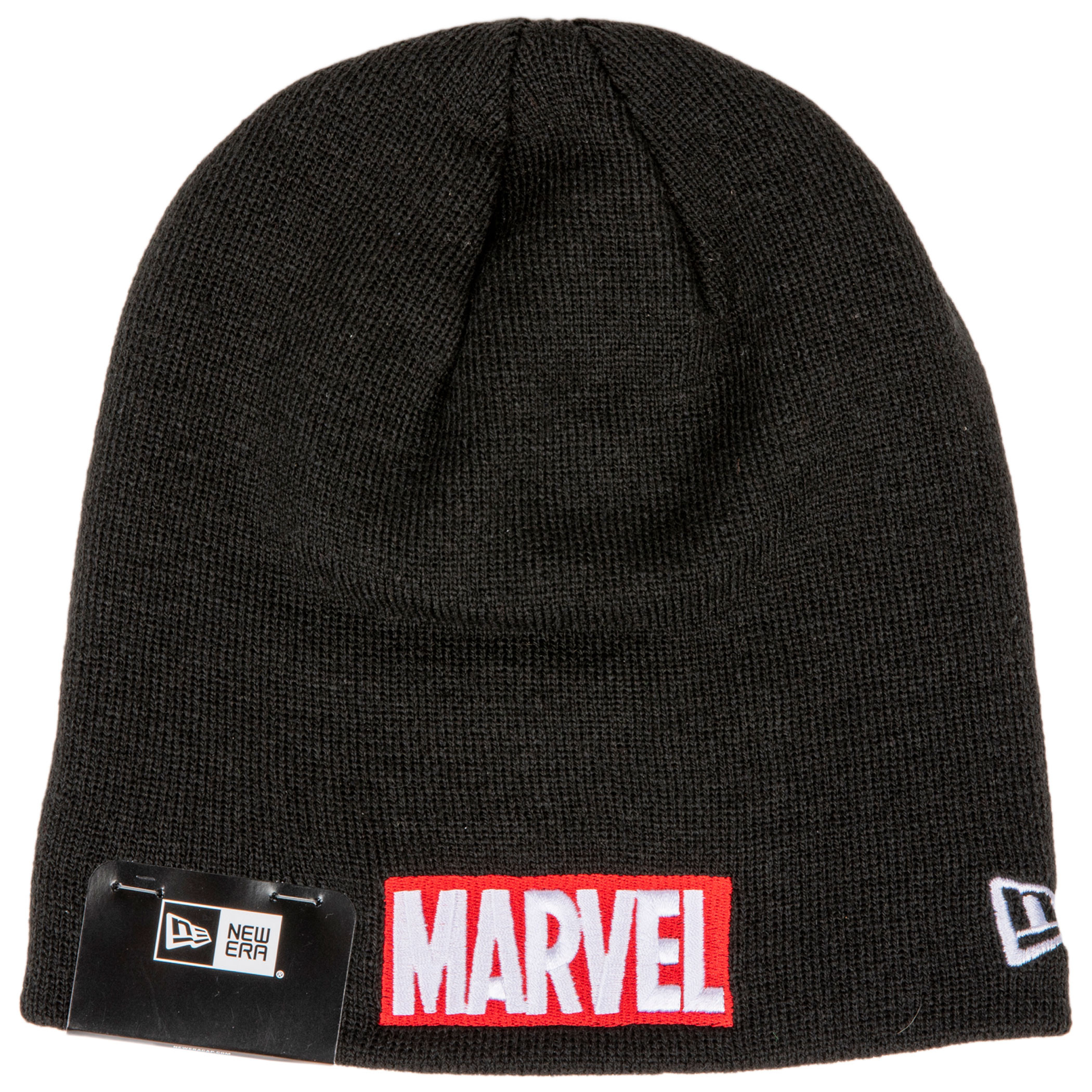 Marvel Brand Red Text Logo Knit New Era Beanie