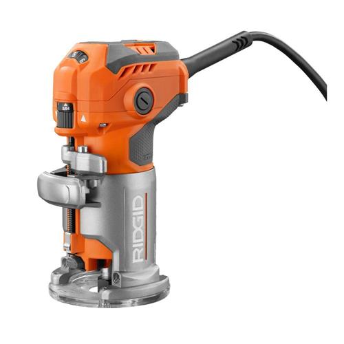 RIDGID 5.5 Amp Corded Compact Power Trim Router with Micro-Adjust Dial R240